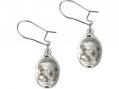  Sterling Silver Madonna & Child Dangle Earrings 