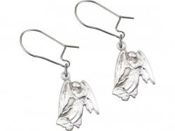  Sterling Silver Guardian Angel Dangle Earrings 