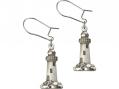  Sterling Silver Lighthouse Dangle Earrings 