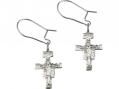  14KT San Damiano Crucifix Dangle Earrings 