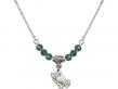  Praying Hands Medal Birthstone Necklace Available in 15 Colors 