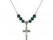  Crucifix Medal Birthstone Necklace Available in 15 Colors 