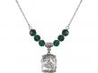  St. Ann Medal Birthstone Necklace Available in 15 Colors 