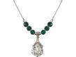  St. Cecilia Medal Birthstone Necklace Available in 15 Colors 