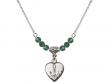  Heart/Confirmation Medal Birthstone Necklace Available in 15 Colors 