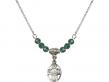  5-Way/Chalice Medal Birthstone Necklace Available in 15 Colors 
