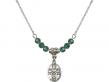  5-Way Medal Birthstone Necklace Available in 15 Colors 