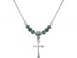  Maltese Cross Medal Birthstone Necklace Available in 15 Colors 