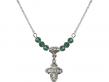  4-Way Medal Birthstone Necklace Available in 15 Colors 