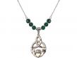  Irish Knot/Claddagh Medal Birthstone Necklace Available in 15 Colors 