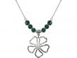  Five Pedal Flower Medal Birthstone Necklace Available in 15 Colors 