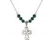  Scroll Cross Medal Birthstone Necklace Available in 15 Colors 
