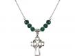  Shamrock Cross Medal Birthstone Necklace Available in 15 Colors 