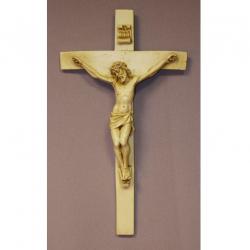  Crucifix in Lightly Antiqued Alabaster, 9.5\" 