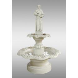  St. Francis of Assisi Double Fountain Statue in Fiberglass, 55\"H 