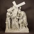  Crucifixion Group Statues w/Baroque Cross in Linden Wood, 18"H 