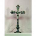  Standing Antiqued Brass Crucifix, 14" 