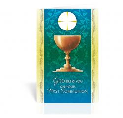  CHALICE WITH HOST COMMUNION GREETING CARD (10 PC) 