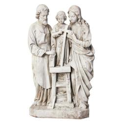  Holy Family Statue in Fiber Stone, 25\"H 