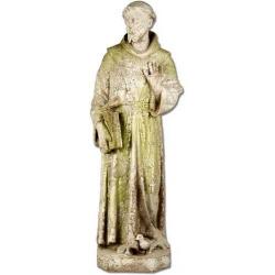  St. Francis of Assisi Statue in Fiber Stone, 37\"H 