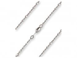  Sterling Silver - Rhodium Finished Figaro Bracelet with Lobster Claw - Boxed 