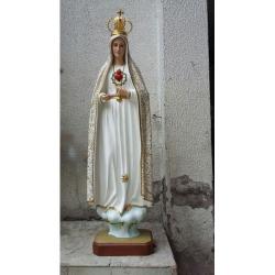  Our Lady of Fatima w/Heart Statue in Resin/Marble Composite - 48\"H 