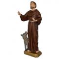  St. Francis of Assisi w/Wolf Statue in Resin/Marble Composite - 48"H 