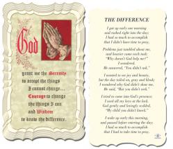  \"The Difference\" Prayer/Holy Card (Paper/50) 