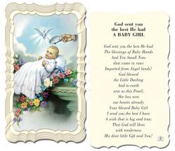  BAPTISM GIRL HOLY CARD (50 PC) 