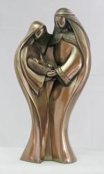  Holy Family Statue in Bronze, 9.5\"H 