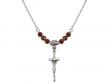 Papal Crucifix Birthstone Necklace Available in 15 Colors 