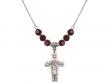  Papal Crucifix Medal Birthstone Necklace Available in 15 Colors 