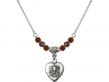  Heart/Communion Medal Birthstone Necklace Available in 15 Colors 