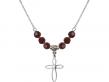  Loop Cross Medal Birthstone Necklace Available in 15 Colors 
