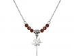  Cross/Holy Spirit Medal Birthstone Necklace Available in 15 Colors 
