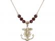  Anchor Crucifix Medal Birthstone Necklace Available in 15 Colors 