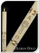  Gloria Gold Paschal Side Candles 1 1/2" x 12" 