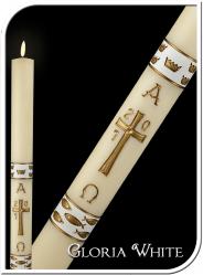  Gloria White Paschal Candle 2 1/4\" x 48\" 