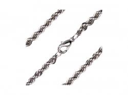  Light Rhodium Heavy French Rope Chain with Lobster Claw - Carded 