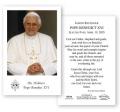  Pope Benedict XVI Holy Card (Standard Message) 