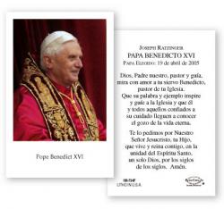  Pope Benedict XVI Holy Card (Standard Message in Spanish) 