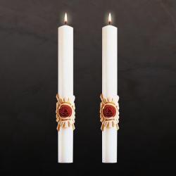  Complementing Altar Candles, Holy Trinity 1-1/2 x 12, Pair 