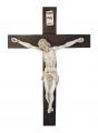  Crucifix w/Antiqued Alabaster Corpus w/Dark Alabaster Cross, 15" 