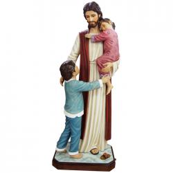  Jesus w/Children Statue in Resin/Marble Composite - 48\"H 