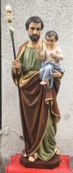  St. Joseph w/Child Jesus Statue in Resin/Marble Composite - 48\"H 