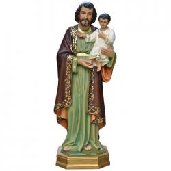  St. Joseph w/Jesus Statue in Resin/Marble Composite - 54\"H 