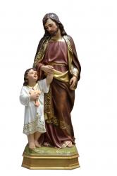  St. Joseph w/Child Jesus Statue in Resin/Marble Composite - 42\"H 
