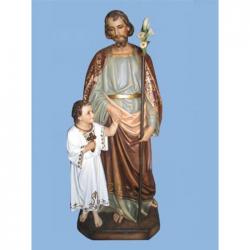  St. Joseph w/Jesus Statue in Resin/Marble Composite - 72\"H 