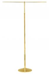  Banner/Tapestry Stand - Telescoping Shaft - Polished Brass - Double Bar 