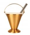  Holy Water Container/Pot & Sprinkler - Bronze 